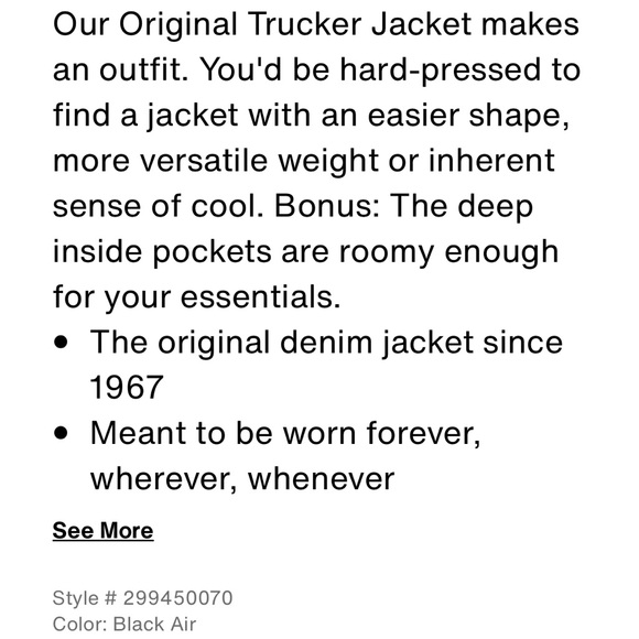 Levi's Premium ORIGINAL TRUCKER JACKET black air size L SOLD OUT ONLINE - Picture 8 of 9